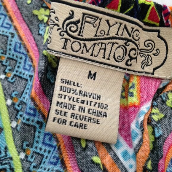 Very Colorful/Multicolored Fringe Tie Back Halter Top, Stretchy Garter Back, Med - Picture 5 of 9